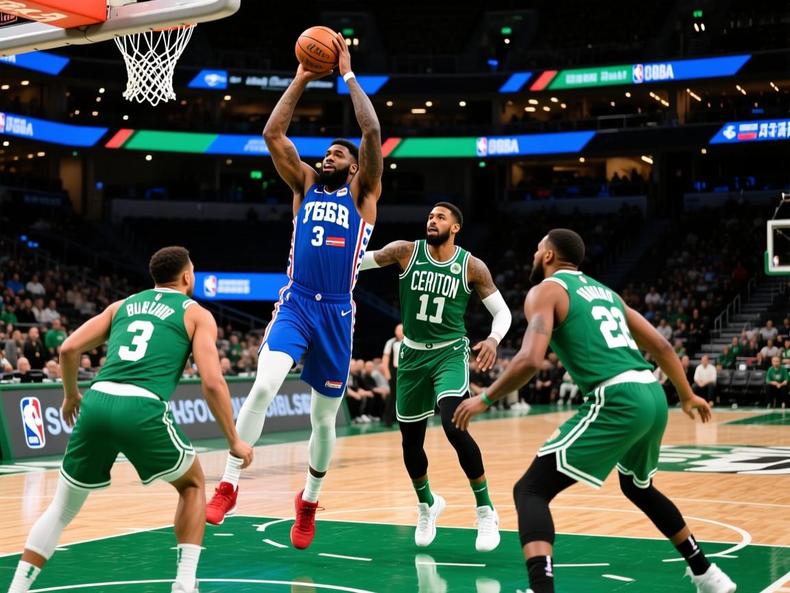 76人击败凯尔特人，恩比德32分23篮板带队取胜  第3张